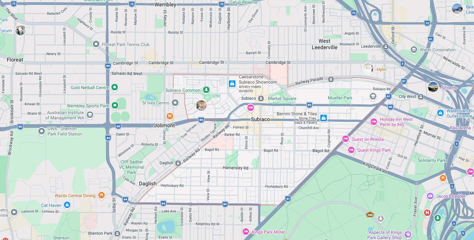 Subiaco Map